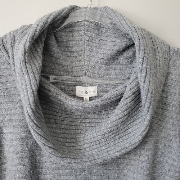 Women Lou Grey Chunky Ribbed Cowl Neck Off Shoulder Sweater XS Comfy Cozy Scandi - Picture 3 of 12